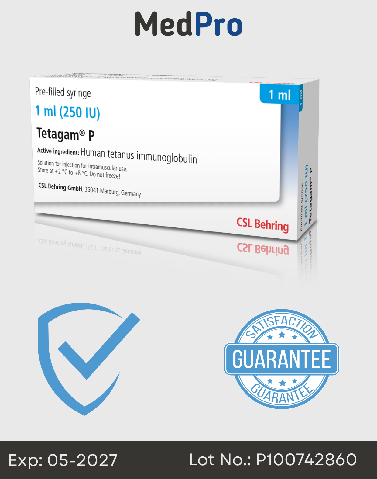 Tetanus Immunoglobulin 250 IU – Prefilled Syringe
