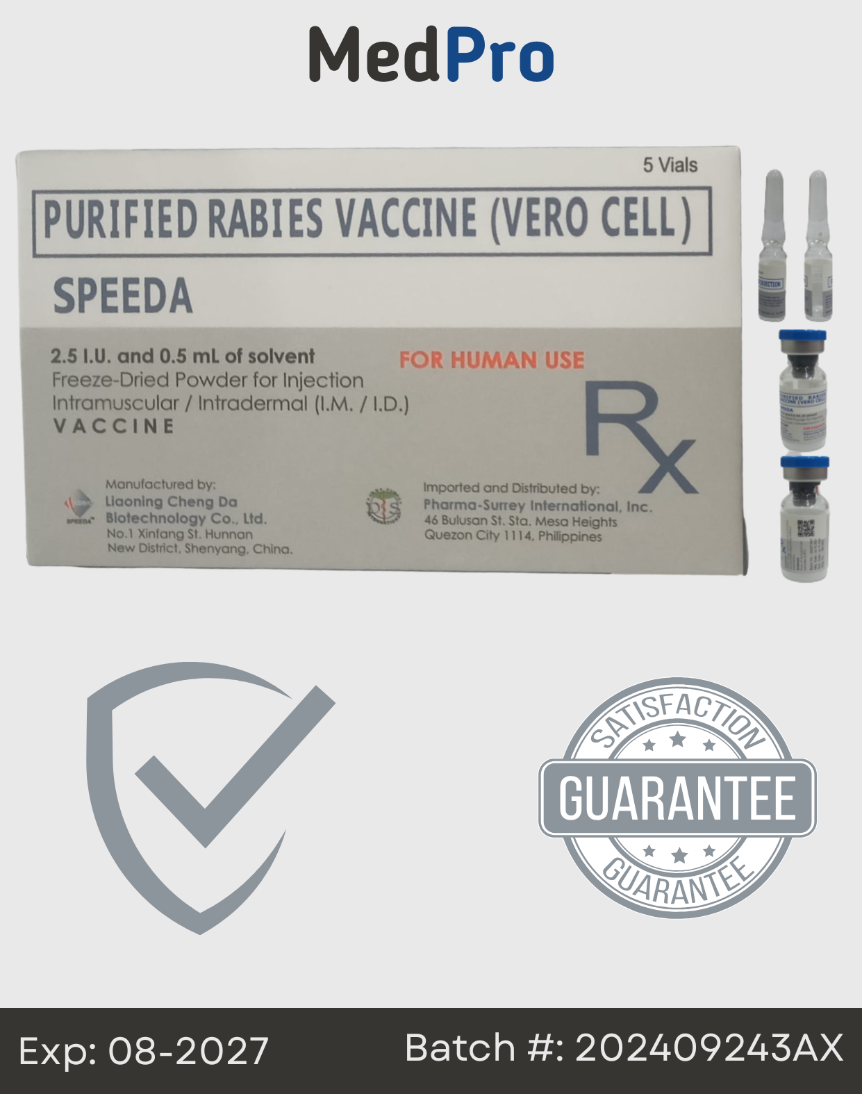 Rx: Speeda 2.5 I.U.0.5 mL Ampule