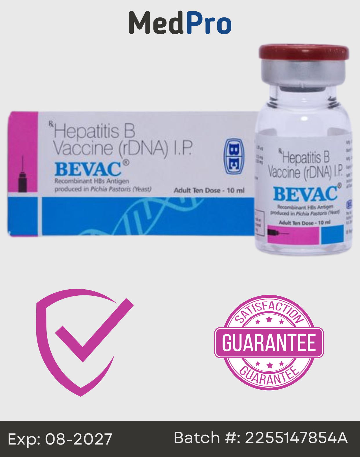 Bevac – Hepatitis B Vaccine (rDNA) 20mcg (Multi-Dose 10 mL Vial)