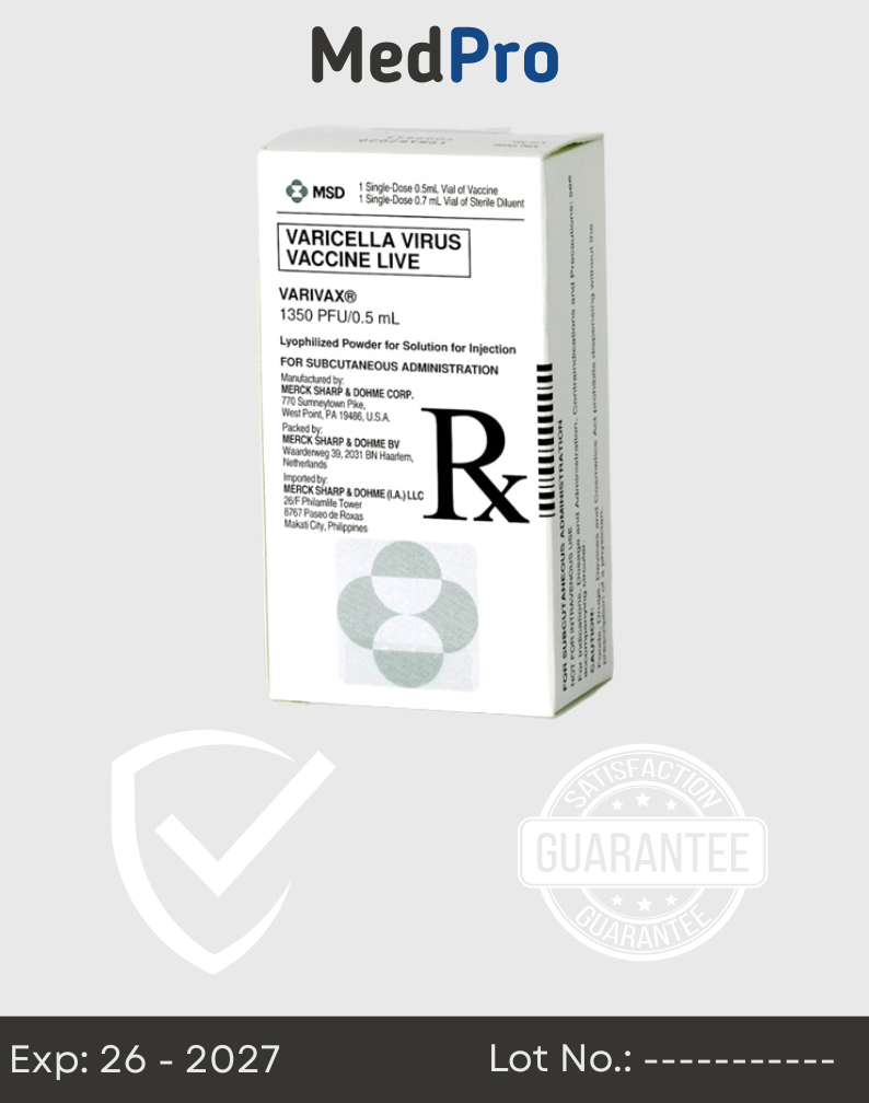 Varicella (Chickenpox) Vaccine – Live Attenuated (Varilrix, Varivax, ProQuad)
