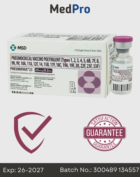 Pneumovax 23 – Pneumococcal Polysaccharide Vaccine (25 mcg/0.5 mL)