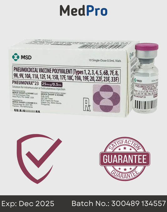 Pneumovax 23 – Pneumococcal Polysaccharide Vaccine (25 mcg/0.5 mL)