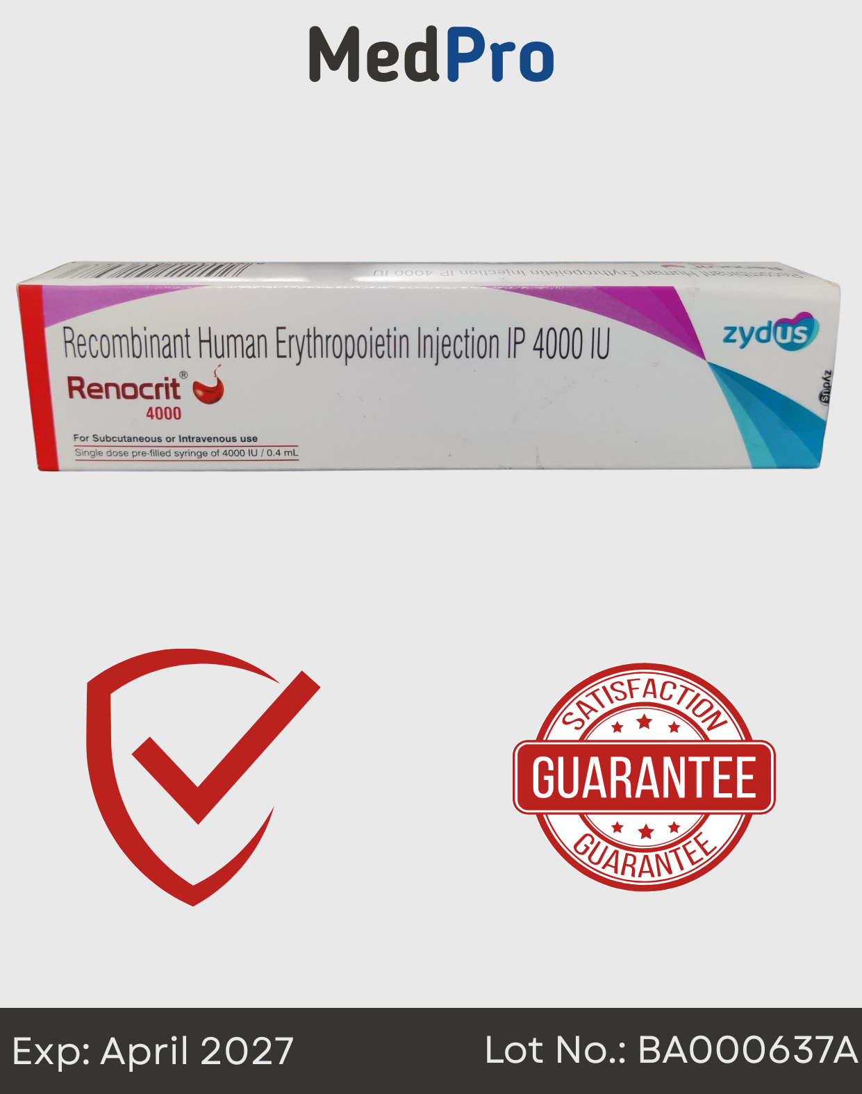 Renocrit 4000 IU Injection – Erythropoietin Alfa for Anemia Management