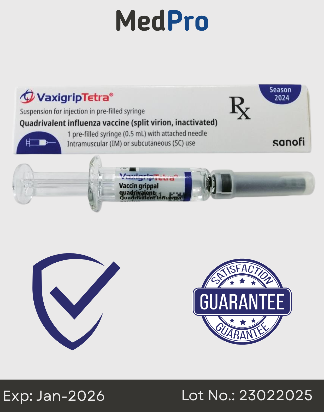 Vaxigrip Tetra 2025 – Quadrivalent Influenza Vaccine (0.5 mL Syringe, Needle-Free)